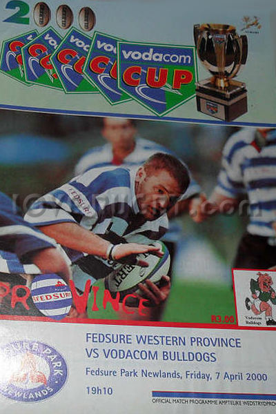 2000 Western Province v Border Bulldogs  Rugby Programme